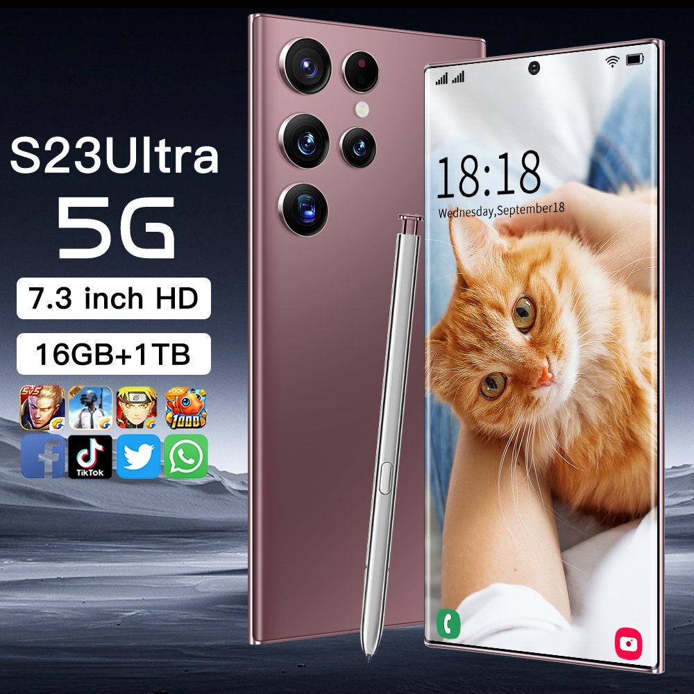 Global Cheap Original Package S23 Ultra 4G 5G Phone unlocked cellphone 6.8 inch HD Screen 12GB+512GB Have Logo smart phones